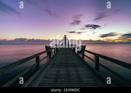 Télécabine de plongée, Sellin, jetée, Ostseebad, Ruegen, Mer Baltique, Mer Baltique côte Baltique, Mecklenburg-Poméranie occidentale, Allemagne, Europe Banque D'Images