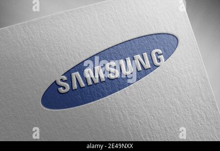 Logo Samsung sur l'illustration de la texture du papier Banque D'Images