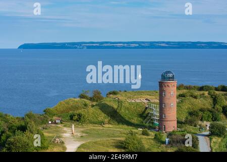 Putgarten, Cap Arkona, vue du nouveau phare à la tour de navigation marine (Peilturm) et au sud, Ostsee (Mer Baltique), Ile de Rügen, Mecklembourg-Poméranie occidentale / Mecklembourg-Poméranie occidentale, Allemagne Banque D'Images