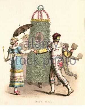 Mai Day, illustration vintage de 1820 Banque D'Images