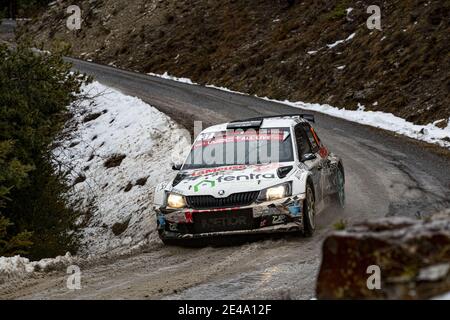 37 Cedric CHERAIN (bel), Stephane PRÃ&#x83;Â&#x89;VOT (bel), SKODA Fabia, RC2 VART2, action pendant le Championnat du monde de voitures de rallye WRC 2021, Monte Carlo Rally on 20 au 24 janvier 2021 à Monaco - photo GrÃ#x83;Â©gory Lenmand / DPPI LiveMedia Banque D'Images