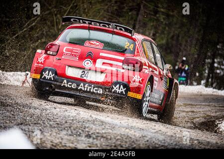 24 Eric CAMILLI (FRA), Francois-Xavier BURESI (FRA), SPORTS & YOU CITROEN C3, RC2 VAR2, action pendant le Championnat du monde de voitures WRC 2021, Monte Carlo Rally, du 20 au 24 janvier 2021 à Monaco - photo Bastien Roux / DPPI / LiveMedia Banque D'Images