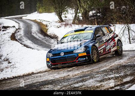 21 Nikolay GRYAZIN (RUS), Konstantin ALEXANDROV (RUS), RUS MOVISPORT WOLKSVAGEN Polo GTI, RC2 VAR2 , action pendant le Championnat du monde de voitures de rallye 2021 de la WRC, Monte Carlo rallye du 20 au 24 janvier 2021 à Monaco - photo Bastien Roux / DPPI / LiveMedia Banque D'Images