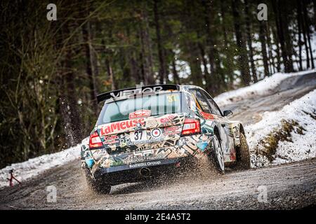 37 Cédric CHERAIN (bel), Stephane PRÍ&#x89;VOT (bel), SKODA Fabia, RC2, RC2, action pendant le Championnat du monde de voitures WRC 2021, rallye Monte Carlo du 20 au 24 janvier 2021 à Monaco - photo Bastien Roux / DPPI / LiveMedia Banque D'Images