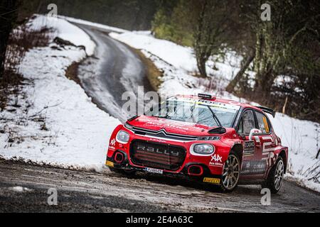 24 Eric CAMILLI (FRA), Francois-Xavier BURESI (FRA), SPORTS & amp; YOU CITROEN C3, RC2 VAR2, action pendant le Championnat du monde de voitures de rallye WRC 2021, Monte Carlo rallye du 20 au 24 janvier 2021 à Monaco - photo Bastien Roux / DPPI / LM Banque D'Images