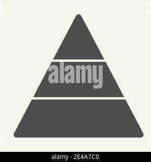 Icône en forme de pyramide pleine. Illustration vectorielle de rapport isolée sur blanc. Motif de style glyphe à motif triangle, conçu pour le Web et les applications. SPE 10. Illustration de Vecteur