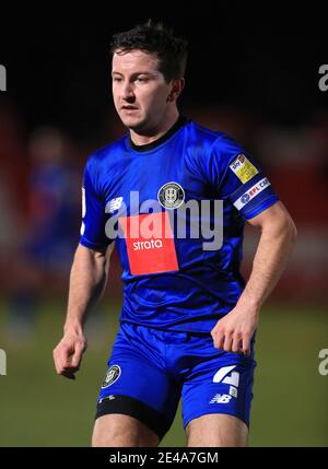 Joshua Falkingham de Harrogate Town lors du match de la Sky Bet League Two au Peninsula Stadium, à Salford. Date de la photo: Vendredi 22 janvier 2021. Banque D'Images