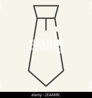 Icône en forme de ligne fine cravate. Illustration vectorielle de cravate isolée sur blanc. Conception classique de style contour des vêtements, conçue pour le Web et l'application. SPE 10. Illustration de Vecteur