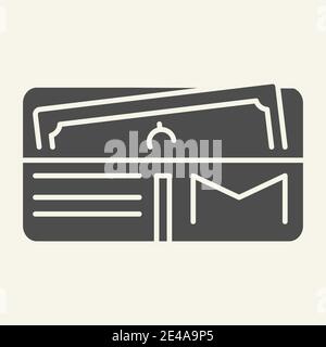 Icône de porte-monnaie pleine ouverte. Illustration vectorielle isolée sur blanc. Design portefeuille de style glyphe, conçu pour le Web et les applications. SPE 10. Illustration de Vecteur