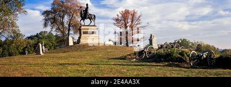 Major général Winfield Scott Hancock Equestrian Monument au parc militaire national de Gettysburg, Gettysburg, Pennsylvanie, États-Unis Banque D'Images