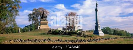 Major général Winfield Scott Hancock Equestrian Monument au parc militaire national de Gettysburg, Gettysburg, Pennsylvanie, États-Unis Banque D'Images