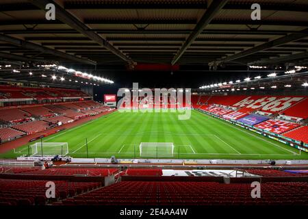 Stoke on Trent, Royaume-Uni. 22 janvier 2021. Vue générale sur l'intérieur du stade Bet365, stade du club de football de Stoke City. EFL Skybet Championship Match, Stoke City v Watford au stade Bet365 à Stoke on Trent le vendredi 22 janvier 2021. Cette image ne peut être utilisée qu'à des fins éditoriales. Utilisation éditoriale uniquement, licence requise pour une utilisation commerciale. Aucune utilisation dans les Paris, les jeux ou les publications d'un seul club/ligue/joueur.pic par Chris Stading/Andrew Orchard sports Photography/Alamy Live News crédit: Andrew Orchard sports Photography/Alamy Live News Banque D'Images