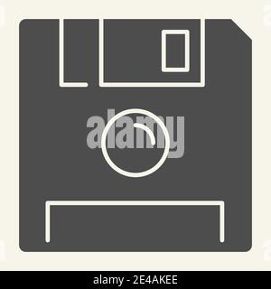 Icône Enregistrer le solide. Illustration vectorielle de disquette isolée sur blanc. Design de type glyphe pour disquettes, conçu pour le Web et les applications. SPE 10. Illustration de Vecteur