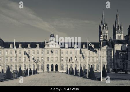 Façade de l'abbaye Saint-Etienne, Caen, Calvados, Normandie, France Banque D'Images