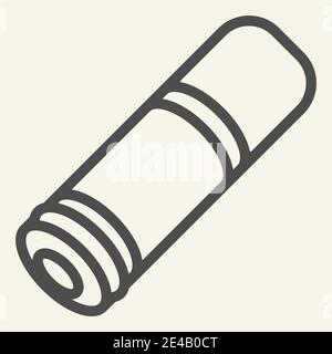 Icône de ligne de munitions de chasse. Illustration vectorielle de cartouche isolée sur blanc. Design à puces, conçu pour le Web et les applications. SPE 10. Illustration de Vecteur