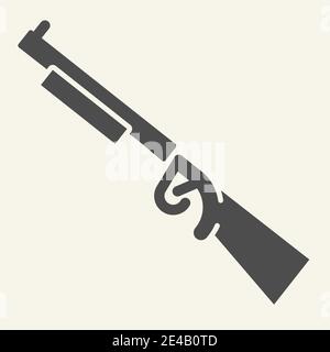 Icône en forme de fusil. Illustration de vecteur d'arme isolée sur blanc. Design de style glyphe de fusil de chasse, conçu pour le Web et l'application. SPE 10. Illustration de Vecteur