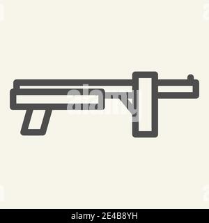 Icône de ligne de fusil de combat. Illustration de vecteur d'arme isolée sur blanc. Motif style arme à feu, conçu pour le Web et l'application. SPE 10. Illustration de Vecteur