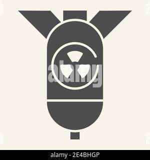 Icône solide de la tête de guerre nucléaire. Illustration du vecteur de la bombe atomique isolée sur blanc. Style glyphe de guerre, conçu pour le Web et les applications. SPE 10. Illustration de Vecteur