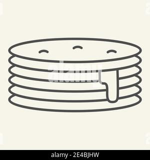 Icône de crêpes à sirop fin. Illustration vectorielle petit déjeuner isolée sur blanc. Style brunch sucré, conçu pour le Web et l'application. EPS Illustration de Vecteur
