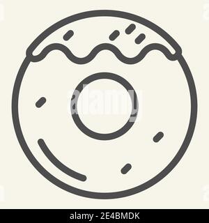 Icône de ligne en anneau. Illustration de vecteur de nourriture douce isolée sur blanc. Motif dessert, conçu pour le Web et l'application. SPE 10. Illustration de Vecteur