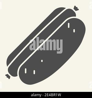 Icône Hot dog. Illustration de vecteur alimentaire rapide isolée sur blanc. Design en glyphe pour saucisses et petits pains, conçu pour le Web et l'application. SPE 10. Illustration de Vecteur