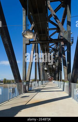 Clinton Presidential Park Bridge, bibliothèque présidentielle et musée William J. Clinton, Little Rock, Arkansas, États-Unis Banque D'Images