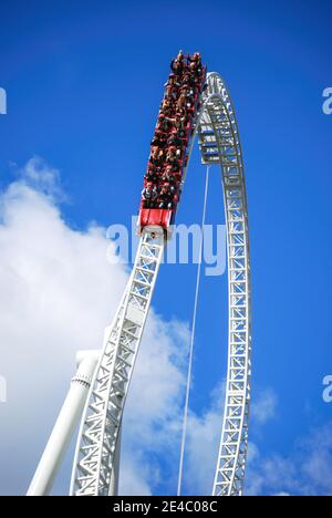 Ride Stealth, Amity Cove, le parc à thème Thorpe Park de Chertsey, Angleterre, Surrey, Royaume-Uni Banque D'Images