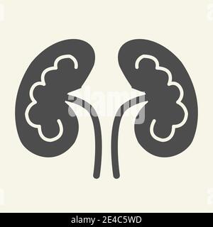 Icône rein plein. Symbole des reins pictogramme de style glyphe sur fond blanc. Système d'urologie humaine pour le concept mobile et la conception Web. Graphiques vectoriels. Illustration de Vecteur