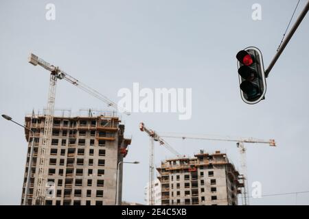 Construction du nouveau quartier résidentiel de Gdansk, Pologne. Banque D'Images