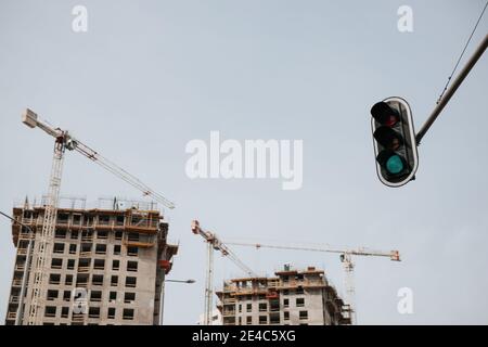 Construction du nouveau quartier résidentiel de Gdansk, Pologne. Banque D'Images