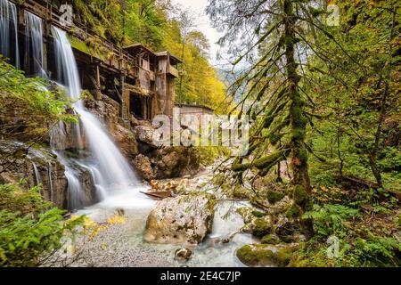 Le Seisenbergklamm est une gorge de 600 m de long près de Weissbach, en Autriche Banque D'Images