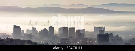 Vue surélevée d'un paysage urbain depuis signal Hill, le Cap, l'ouest de la province du Cap, Afrique du Sud Banque D'Images