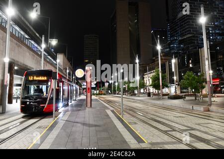 Le rail léger se transforme en Circular Quay Banque D'Images