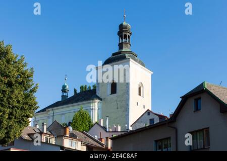 Turnov (Turnau), église Kostel sv. Mikulase a fara (église Saint-Nicolas) à Liberecky, région de Liberec, région de Reichenberger, Tchèque Banque D'Images