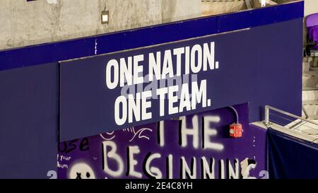 Orlando, États-Unis. 22 janvier 2021. Affiche de football américain pendant le match amical féminin International entre les États-Unis et la Colombie au stade Exploria à Orlando, en Floride. *AUCUNE UTILISATION COMMERCIALE. Crédit: SPP Sport presse photo. /Alamy Live News Banque D'Images