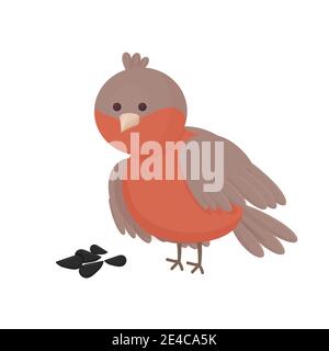 Bande dessinée, adorable et élégante, isolée sur fond blanc. Joli oiseau, puéril pour Noël, élément design. Illustration vectorielle Illustration de Vecteur