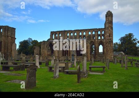 Ruines de l'abbaye de Melrose, ville de Melrose, Royaume-Uni, Ecosse, Iles britanniques, Grande-Bretagne Banque D'Images