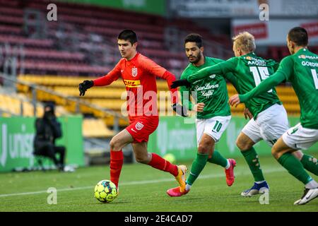 Farum, Danemark. 22 janvier 2021. Zidan Sertdemir du FC Nordsjaelland vu pendant le match d'essai entre le FC Nordsjaelland et Viborg FF à droite de Dream Park, Farum. (Crédit photo : Gonzales photo/Alamy Live News Banque D'Images