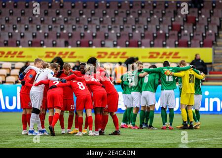 Farum, Danemark. 22 janvier 2021. Joueurs du FC Nordsjaelland vus avant le match d'essai entre le FC Nordsjaelland et Viborg FF en droit de Dream Park, Farum. (Crédit photo : Gonzales photo/Alamy Live News Banque D'Images