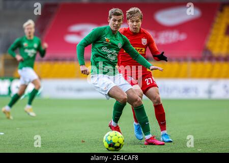 Farum, Danemark. 22 janvier 2021. Frederik Brandhof (29) de Viborg FF vu pendant le match d'essai entre le FC Nordsjaelland et Viborg FF à droite de Dream Park, Farum. (Crédit photo : Gonzales photo/Alamy Live News Banque D'Images