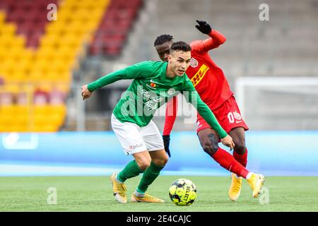 Farum, Danemark. 22 janvier 2021. Younes Bakiz (23) de Viborg FF vu pendant le match d'essai entre le FC Nordsjaelland et Viborg FF à droite de Dream Park, Farum. (Crédit photo : Gonzales photo/Alamy Live News Banque D'Images