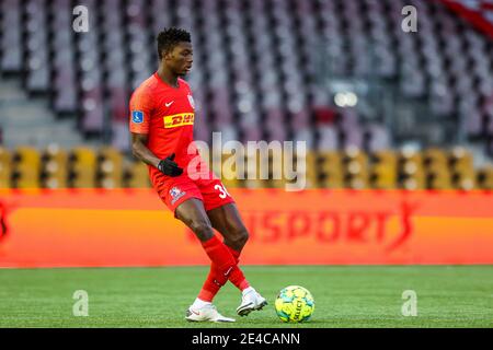 Farum, Danemark. 22 janvier 2021. Maxwell Woledzi (36) du FC Nordsjaelland vu pendant le match d'essai entre le FC Nordsjaelland et Viborg FF à droite de Dream Park, Farum. (Crédit photo : Gonzales photo/Alamy Live News Banque D'Images