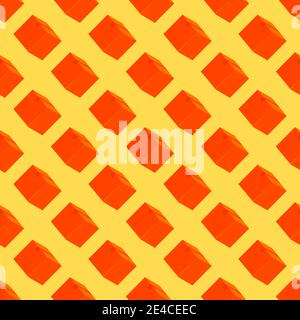 Motif orange sans couture sur fond jaune. Illustration de Vecteur