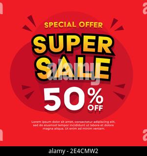 Bannière Super sale. Modèle de bannière de vente. Illustration de Vecteur