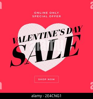 Bannière de vente de la Saint-Valentin, modèle d'affiche. Illustration de Vecteur