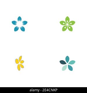 Plumeria fleurs beauté icône illustration design Template Illustration de Vecteur