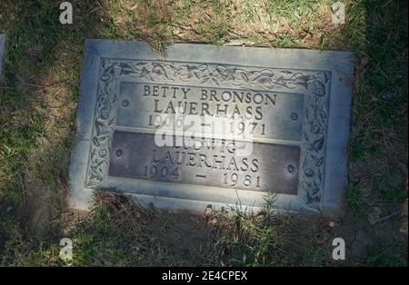Glendale, Californie, États-Unis 18 janvier 2021 UNE vue générale de l'atmosphère de la tombe de l'actrice Betty Bronson au Forest Lawn Memorial Park le 18 janvier 2021 à Glendale, Californie, États-Unis. Photo par Barry King/Alay stock photo Banque D'Images