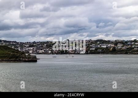 Vue sur la ville de Kinsale et le port de Kinsale depuis le fort Charles, comté de Kerry, Irlande Banque D'Images