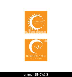 Vector illustration sun Logo Icône Template design Illustration de Vecteur