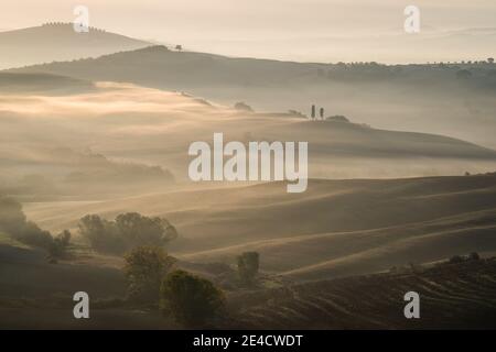 Italie, Toscane, Val d'Orcia, Podere Belvedere Banque D'Images